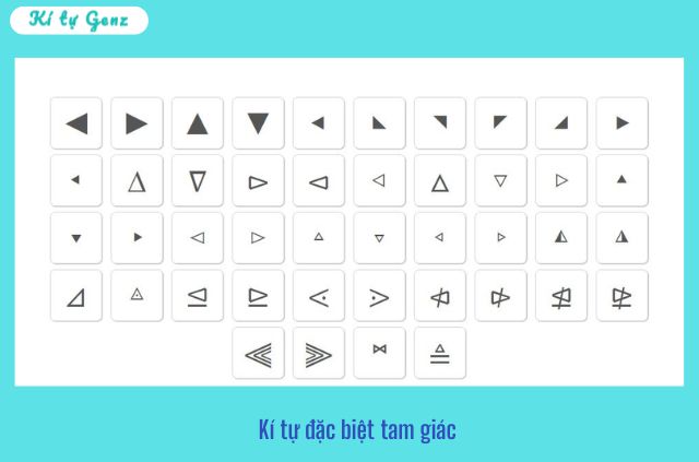 kí tự đặc biệt dấu tam giác
