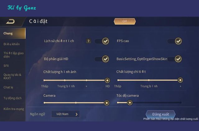cách chỉnh lại đồ hoạ liên quân