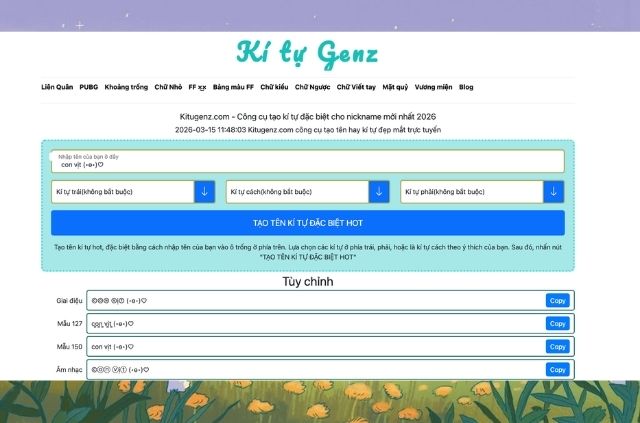 Tạo tên kí tự vịt với công cụ Kí Tự Genz